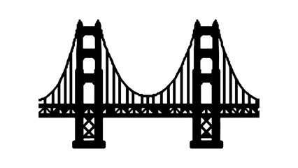 Golden Gate Bridge outline with transparent background