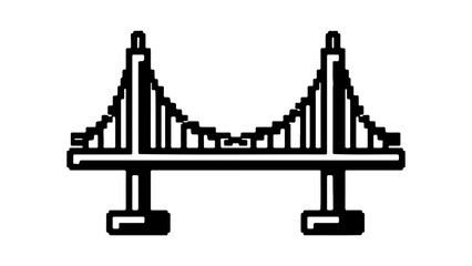 Golden Gate Bridge outline with transparent background