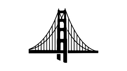 Golden Gate Bridge outline with transparent background