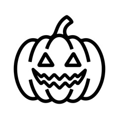 Halloween pumpkin face outline with transparent background