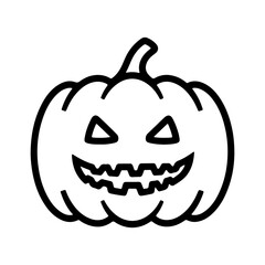 Halloween pumpkin face outline with transparent background