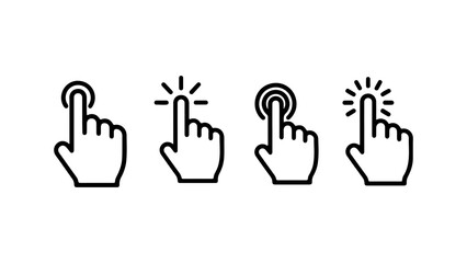 Fototapeta premium Hand click icons set with transparent background