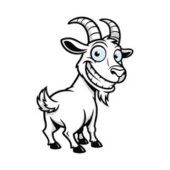Goofy Grinning Goat Cartoon - Funny Farm Animal Character