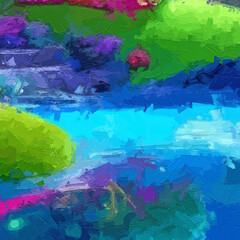 Naklejka premium Various oil paintings, flowers, chrysanthemums, roses, peonies, birds, ducks, plum blossoms, lakes, forests, butterflies