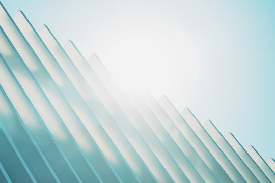 Modern striped metallic facade pattern as background