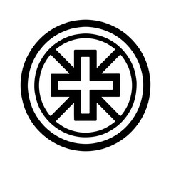 Medical cross symbol with transparent background