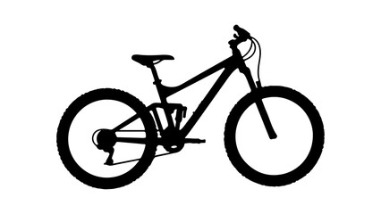 Fototapeta premium Mountain bike silhouette with transparent background