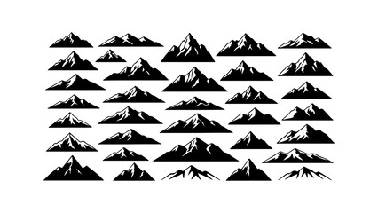Naklejka premium Mountain range pattern with transparent background