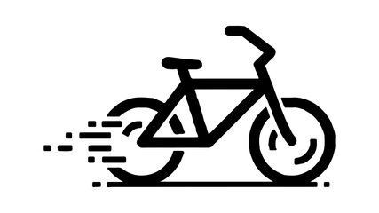 Moving bicycle icon with motion blur