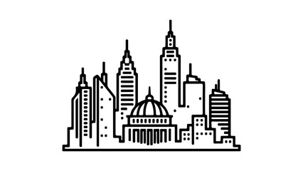 New york city skyline outline