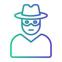 criminal Line Gradient Icon