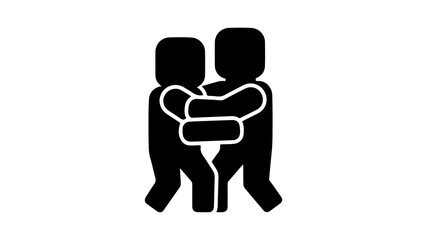 Parent hugging child silhouette with transparent background