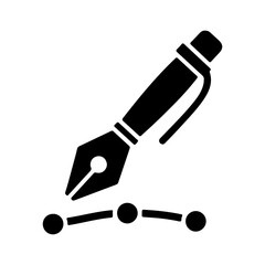 Pen writing line graph with transparent background