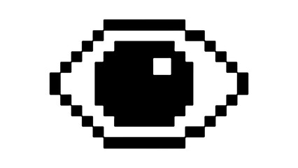 Fototapeta premium Pixel eye icon with transparent background
