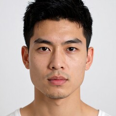 Obraz premium Man's neutral facial expression