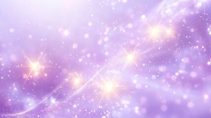 Obraz premium Ethereal purple cosmic light sparks with glowing stars