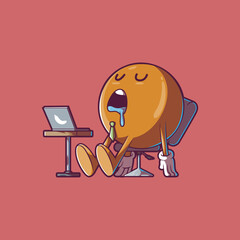 Tired Emoji Taking a Nap vector illustration. Work, connection design concept.