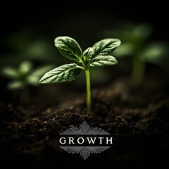 New sprout emerges from dark soil symbolizing the powerful concept of growth and new beginnings.