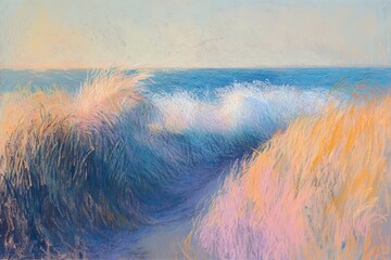 At the cusp of a sandy dune, painters capture the dance of shifting grains, reflecting on resilience and change through pastel layers.