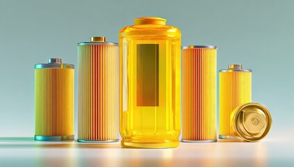 Bright yellow filters, various shapes
