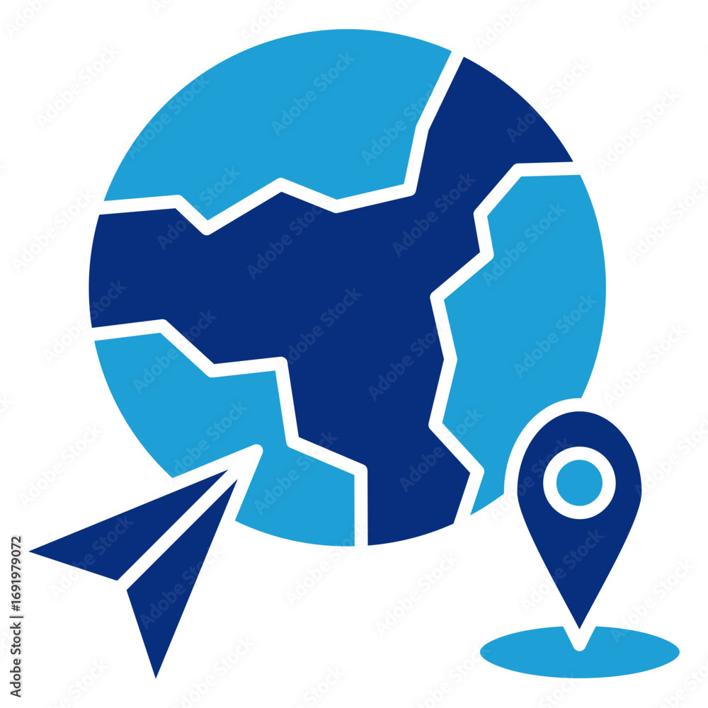Poster world map icon element for design