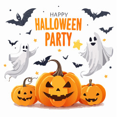 Obraz premium Seasonal Typography Halloween Design Vector