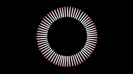 Dynamic radial neon pulse animation with soft pink and white glow on black background - Powered by Adobe
