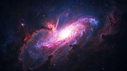 Obraz premium Spiral Galaxy Cosmic Nebula Space Background Universe