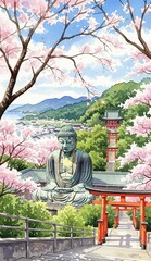 Obraz premium japanese garden in spring