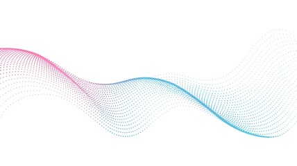 Abstract Wavy Dotted Line with Gradient from Pink to Blue on White Background Modern Minimalist Design