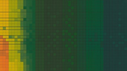 Abstract Pixelated Gradient Background with Vibrant Orange Yellow Green and Dark Green Tones for Modern Designs