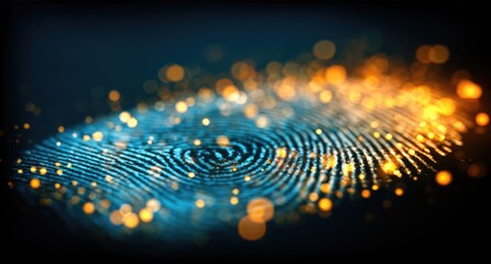 Abstract fingerprint, glowing particles