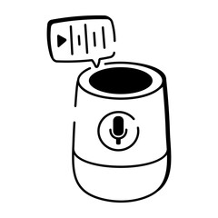 A drawing style icon showing a voice assistant
