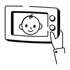 A sketchy style icon showing a baby monitor
