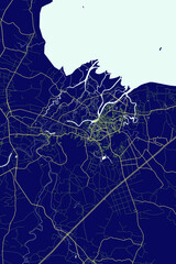 Surat Thani - Thailand Neon Aura Maps