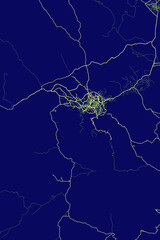 Taiz - Yemen Neon Aura Maps