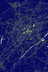 Tashkent - Uzbekistan Neon Aura Maps