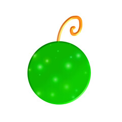 3d green shiny christmas tree ball element illustration