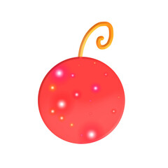 3d red shiny christmas tree ball element illustration