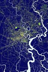 Ho Chi Minh City Neon Aura Maps