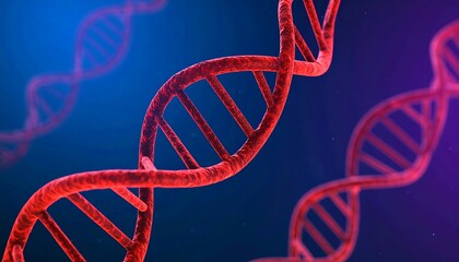 3D DNA strands in vibrant colors