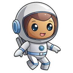 Featuring Create Bold Stroke Kawaii Chibi Astronaut Floating Beautiful High-Quality Stock Image