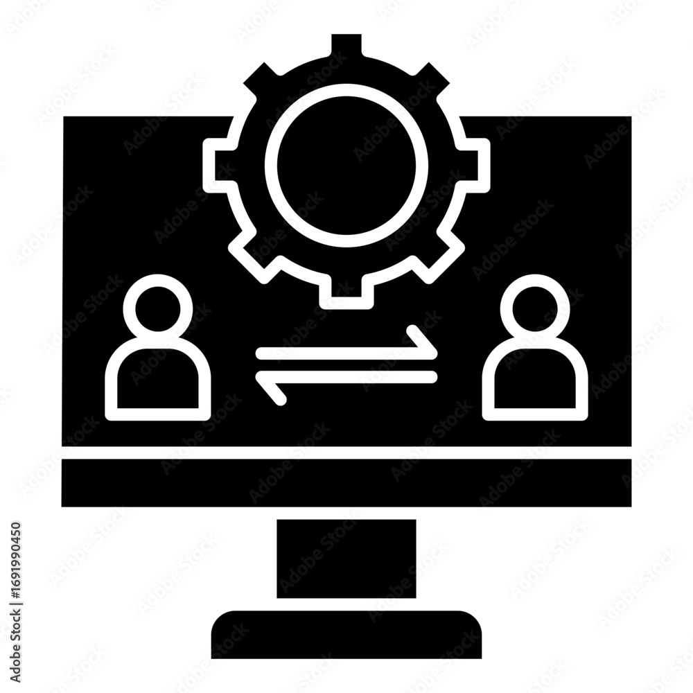 Poster crm system icon element for design