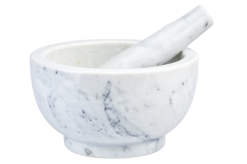 Luxury Marble Mortar and Pestle, isolated on transparent background