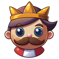 Create Bold Stroke Kawaii Chibi King With Mustache High-Quality Stock Image Suitable for Design