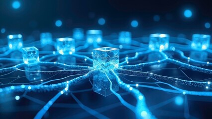 Technology Sense Blue Node Connection Diagram