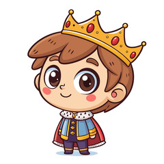 Depicting Create Bold Stroke Kawaii Chibi Prince Smiling Stunning High-Quality Stock Image