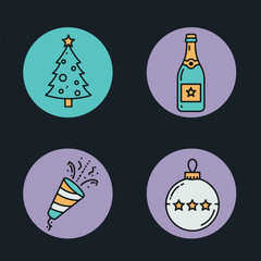 New Year icons