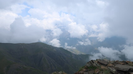 clouds in the mountains