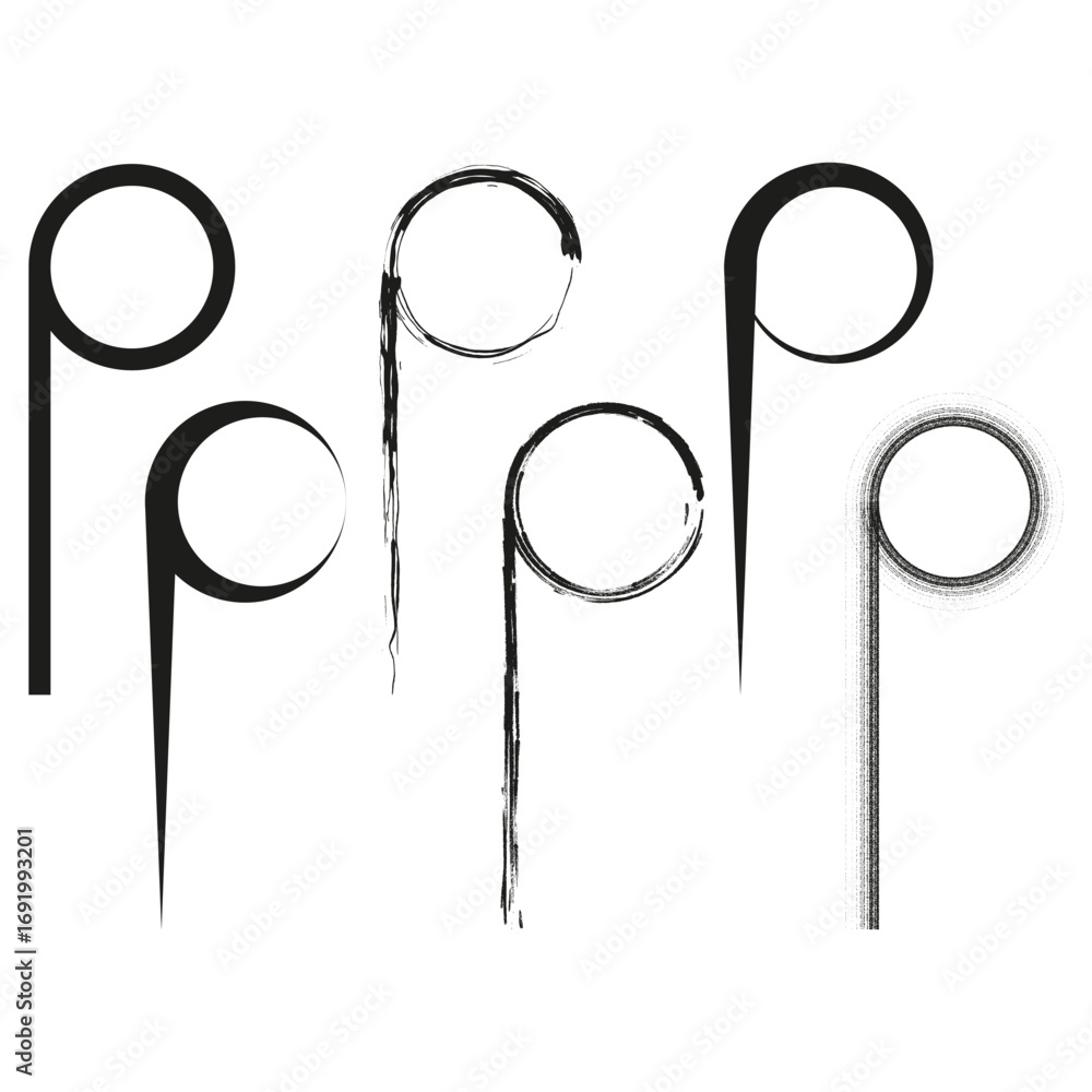 Poster abstract spiral icons. swirl loop shapes. monochrome vector elements. elegant line design. eps 10.